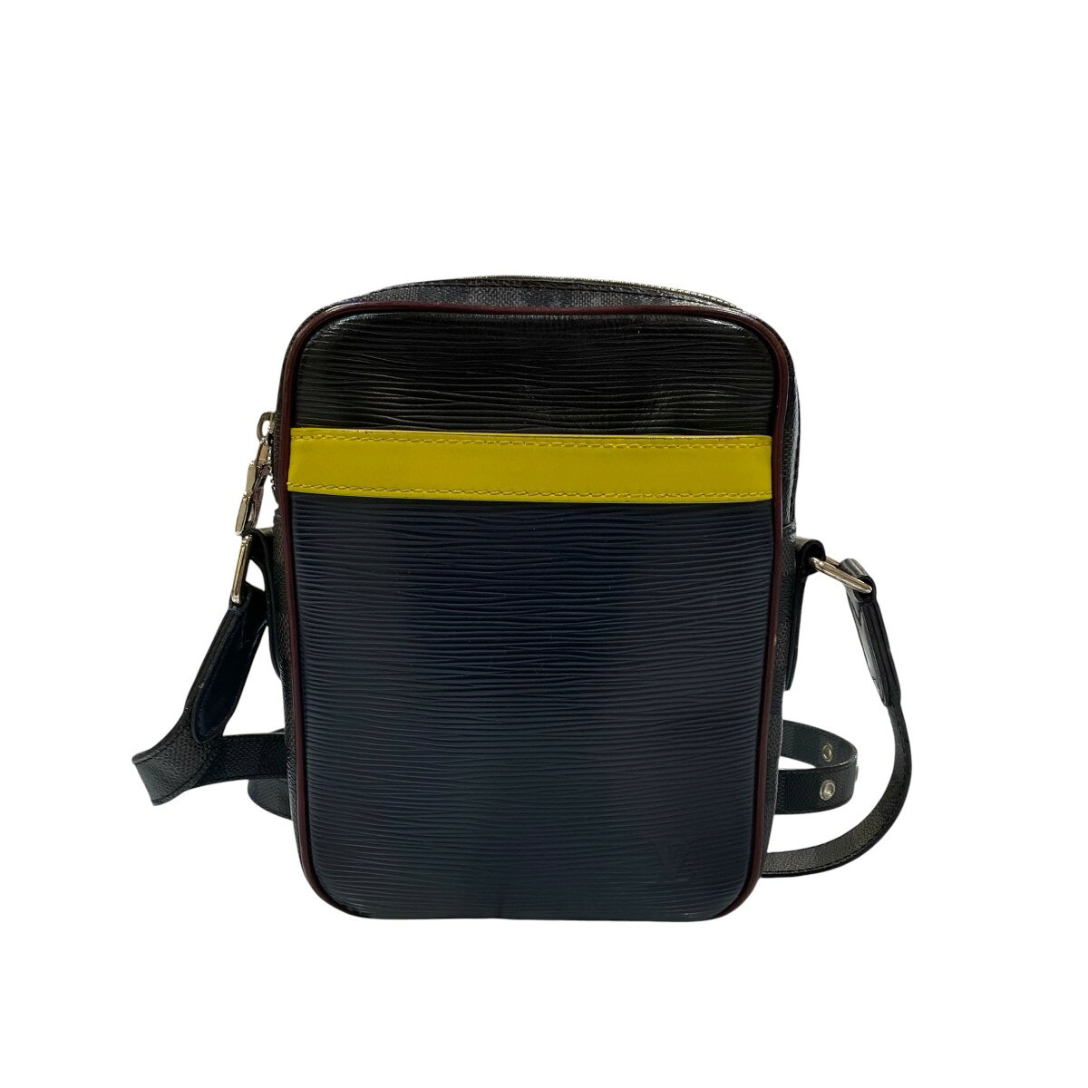 【中古】LOUIS VUITTON　エピ+ダミエ グラフィット ダヌーブ スリム ショルダーバック M55100 ブラック 【230526】（ルイヴィトン）