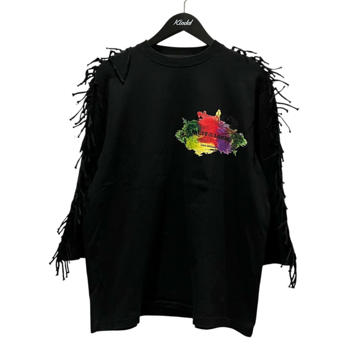 TOGA ARCHIVES×FRUIT OF THE LOOM　フリンジTシャツ TC22-JK505 ブラック サイズ：L （トーガアーカイブス×フルーツオブザルーム）