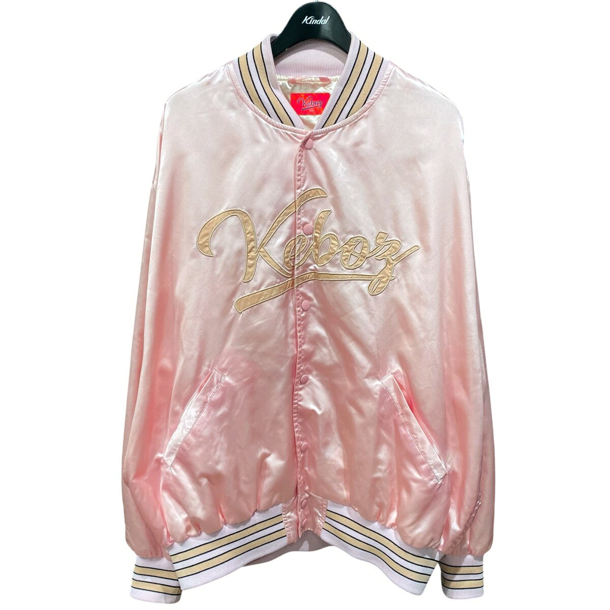 【中古】KEBOZ　SATIN VARSITY JACKET ピンク サイズ：XL 【100626】（ケボズ）