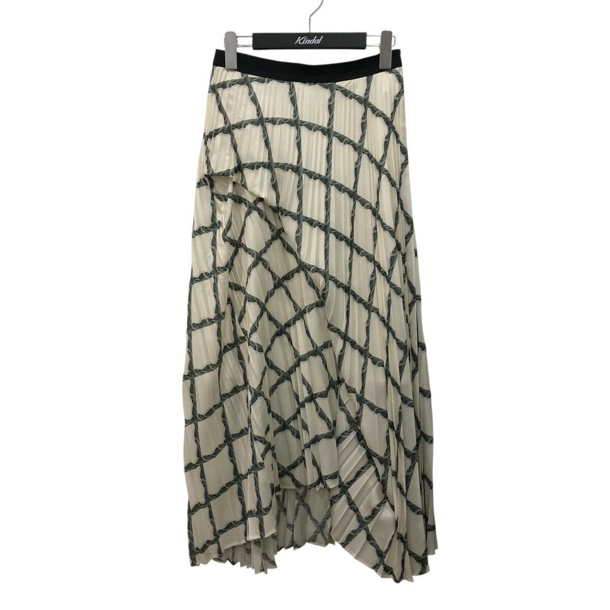Rakuten - 【中古】IRENE　Stairs Checked Print Skirt ロングスカート 25A87004 グレー×アイボリー サイズ：36 【120626】（アイレネ）