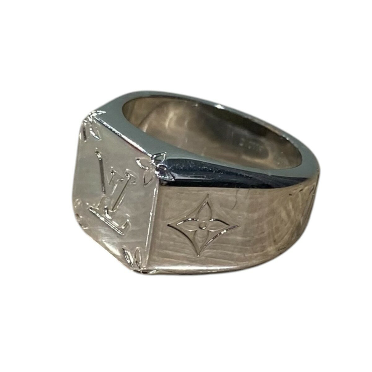 【中古】LOUIS VUITTON　シグネットリング モノグラム M62488 シルバー サイズ：L ...