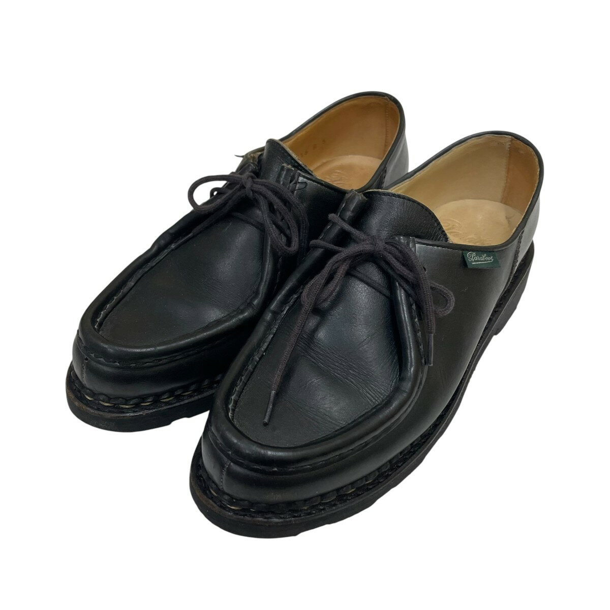【中古】PARABOOT　MICHAEL レザーシューズ 9855 16 ブラック サイズ：5 【140626】（パラブーツ）