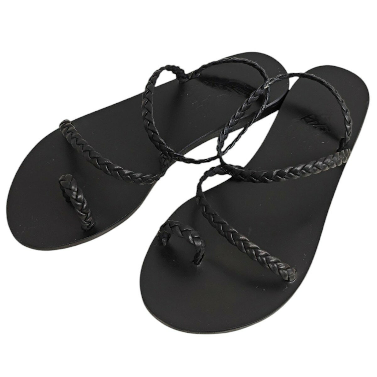 【中古】ANCIENT GREEK SANDALS　レザーストラップ サンダル ブラック サイズ：35 ...
