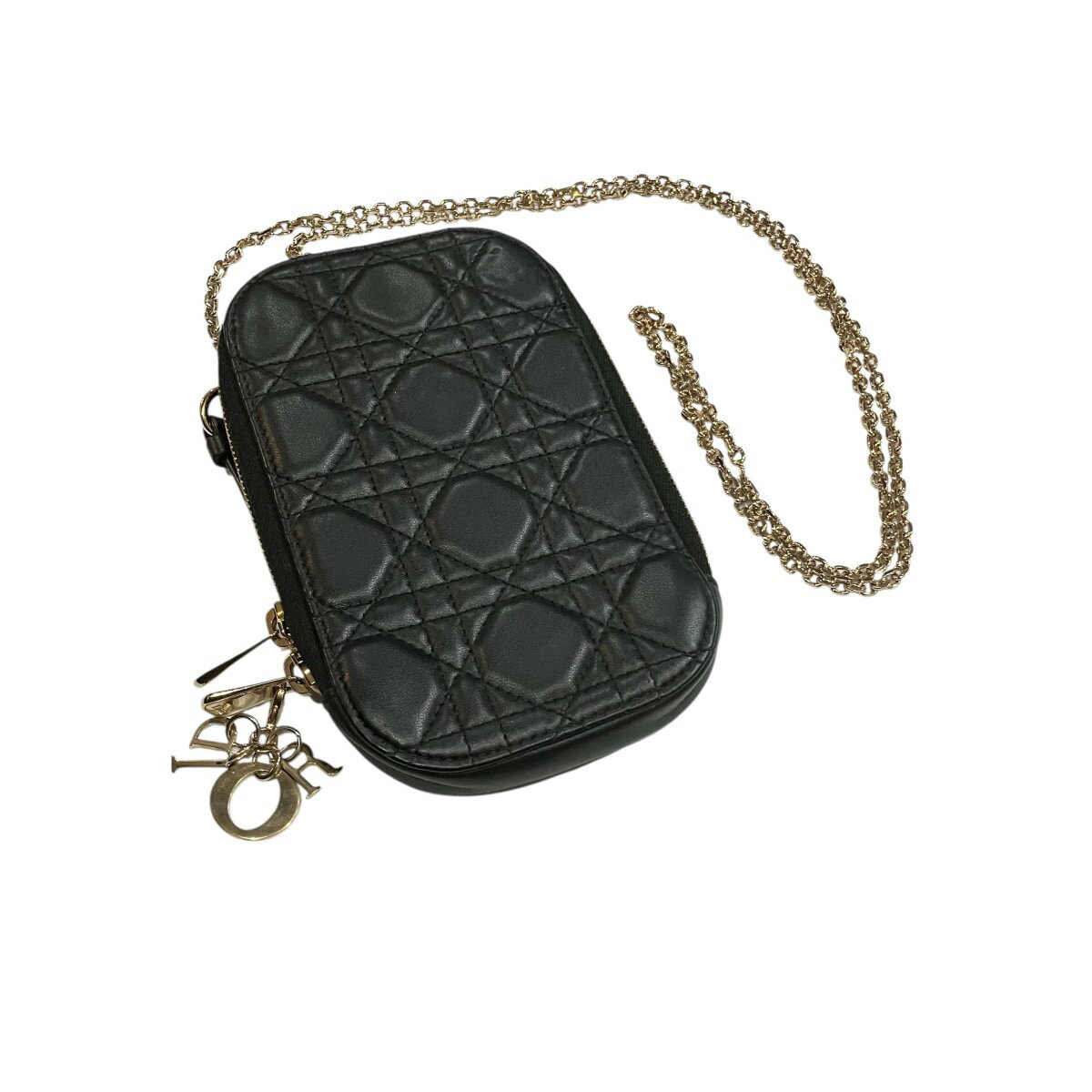 【中古】Christian Diorレディディオール カナ-ジュフォンポ?チ ブラック×ゴールド【価格見直し】