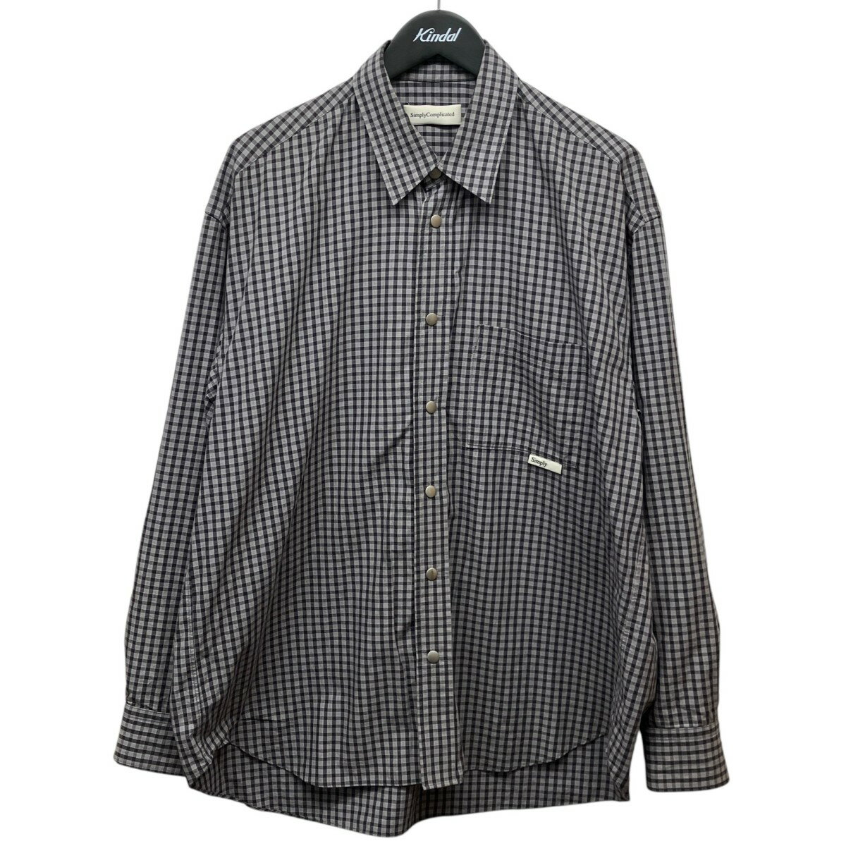 【中古】SimplyComplicated　26SS「UNCLE BUTTON UP SHIRT」チェックシャツ グレー サイズ：2 【170626】（シンプリーコンプリケイテッド）