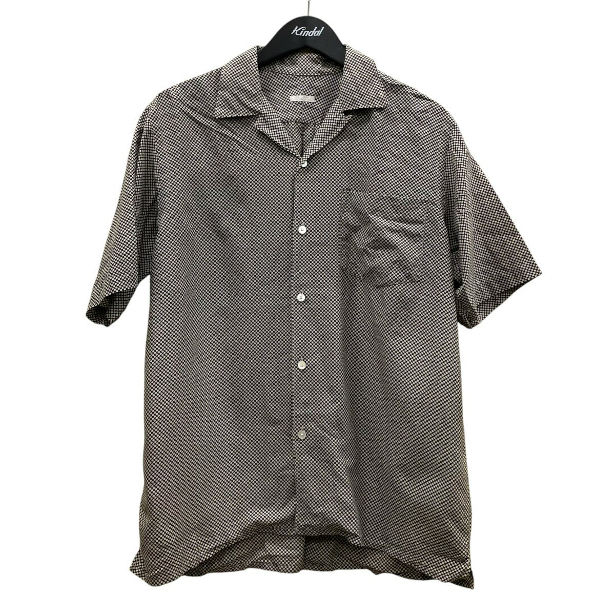 COMOLI　コットンシルク ドットオープンカラーシャツ ドット柄 オープンカラー 半袖シャツ コットンシャツ K01-02016 グレー サイズ：1 （コモリ）