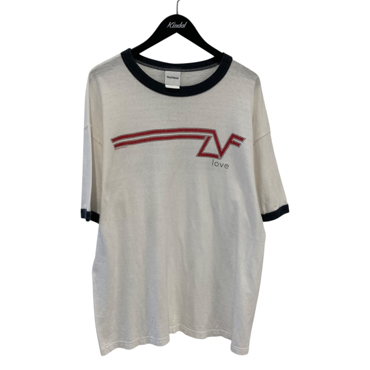 READYMADESS T-SHIRT RINGER 半袖Tシャツ RE-CO-WH-00-00-276 ホワイト サイズ：XL