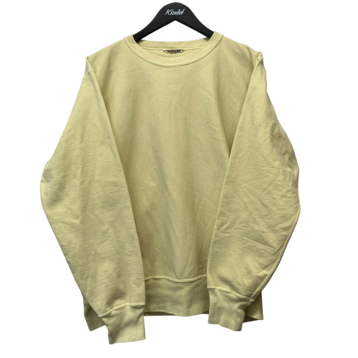【中古】AURALEE 20AW SUPER MILLED SWEAT スーパーミルドクルーネックスウェット A20AP025M イエロー サイズ：3 【200626】（オーラリー）
