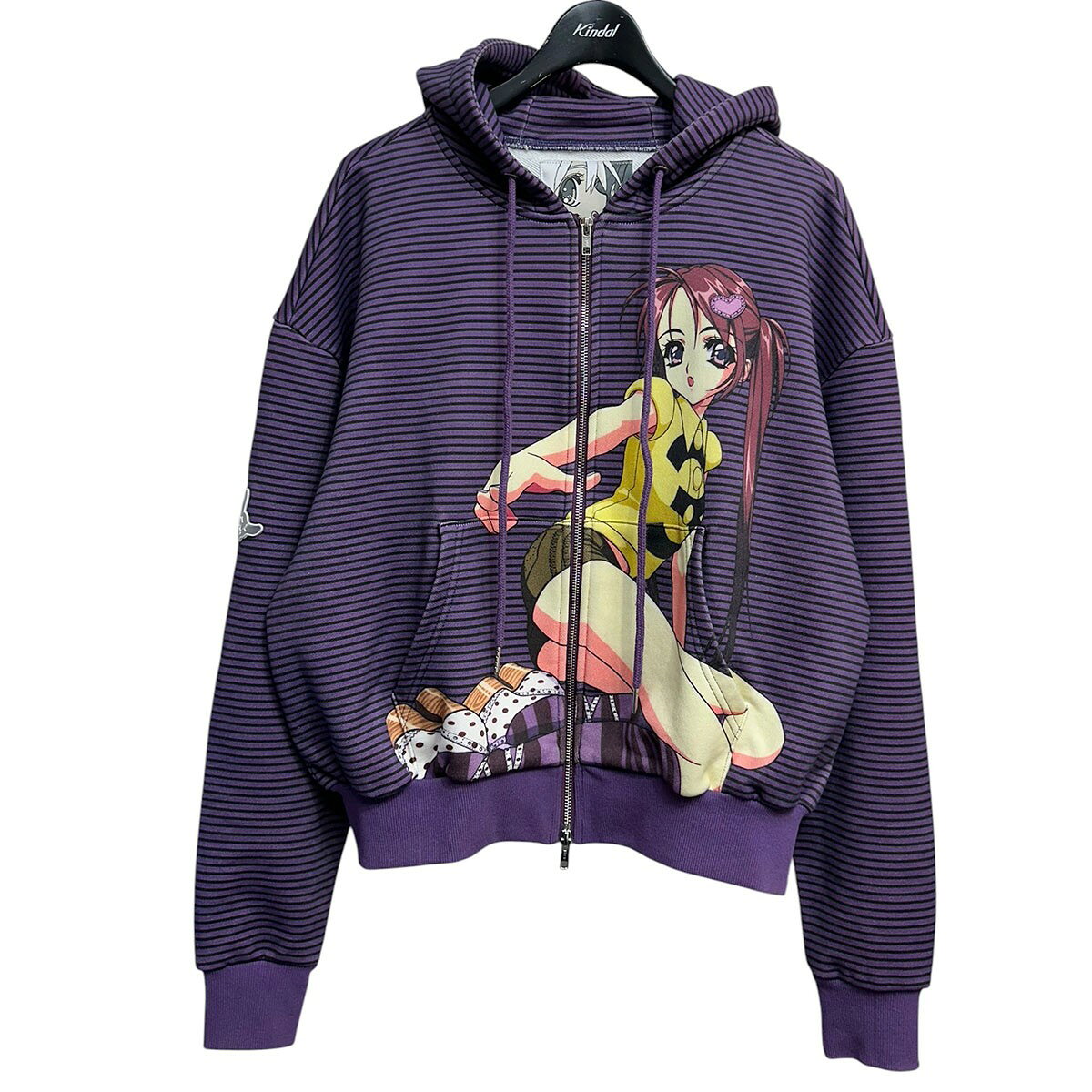 Yumin Ha　Y004225 Thin Stripe Hoodie パープル サイズ：M （ユミン ハ）