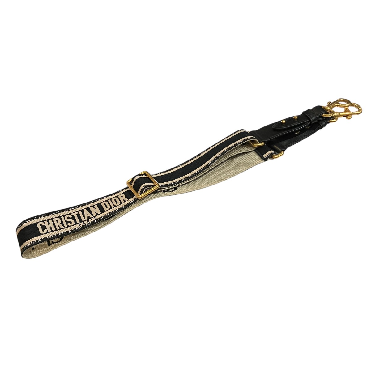 【中古】Christian Dior　サドルストラップ ネイビー×ベージュ 【230626】（クリスチャンディオール）