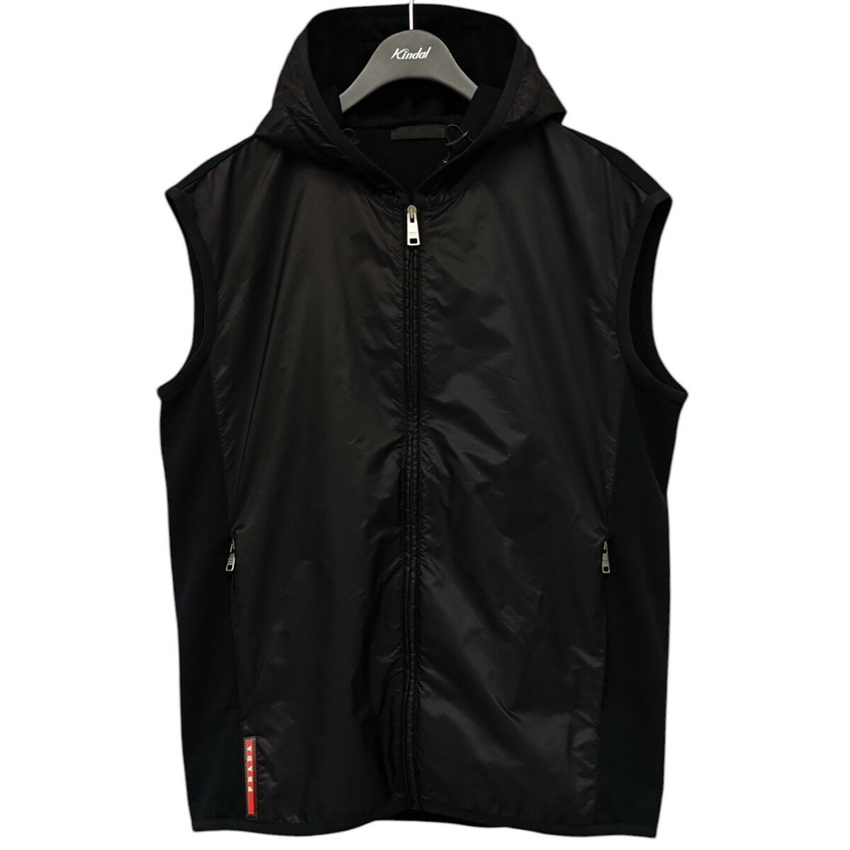 【中古】PRADA SPORTS　切替フーディーベスト ブラック サイズ：L 【240626】（プラダスポーツ）