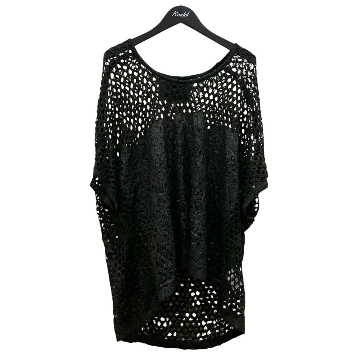 SOMEIT　K．O．K VINTGE CARDIGAN ヴィンテージ メッシュニット 半袖カーディガン ブラック サイズ：FREE （サミット）