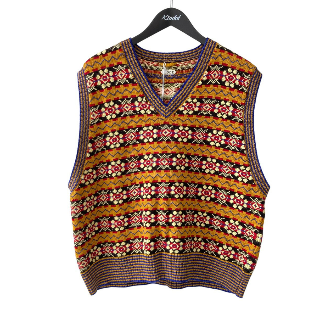 BODE　Bracken Vest ニットベスト MRS25KT019 マスタード、レッド サイズ：L （ボーディ）