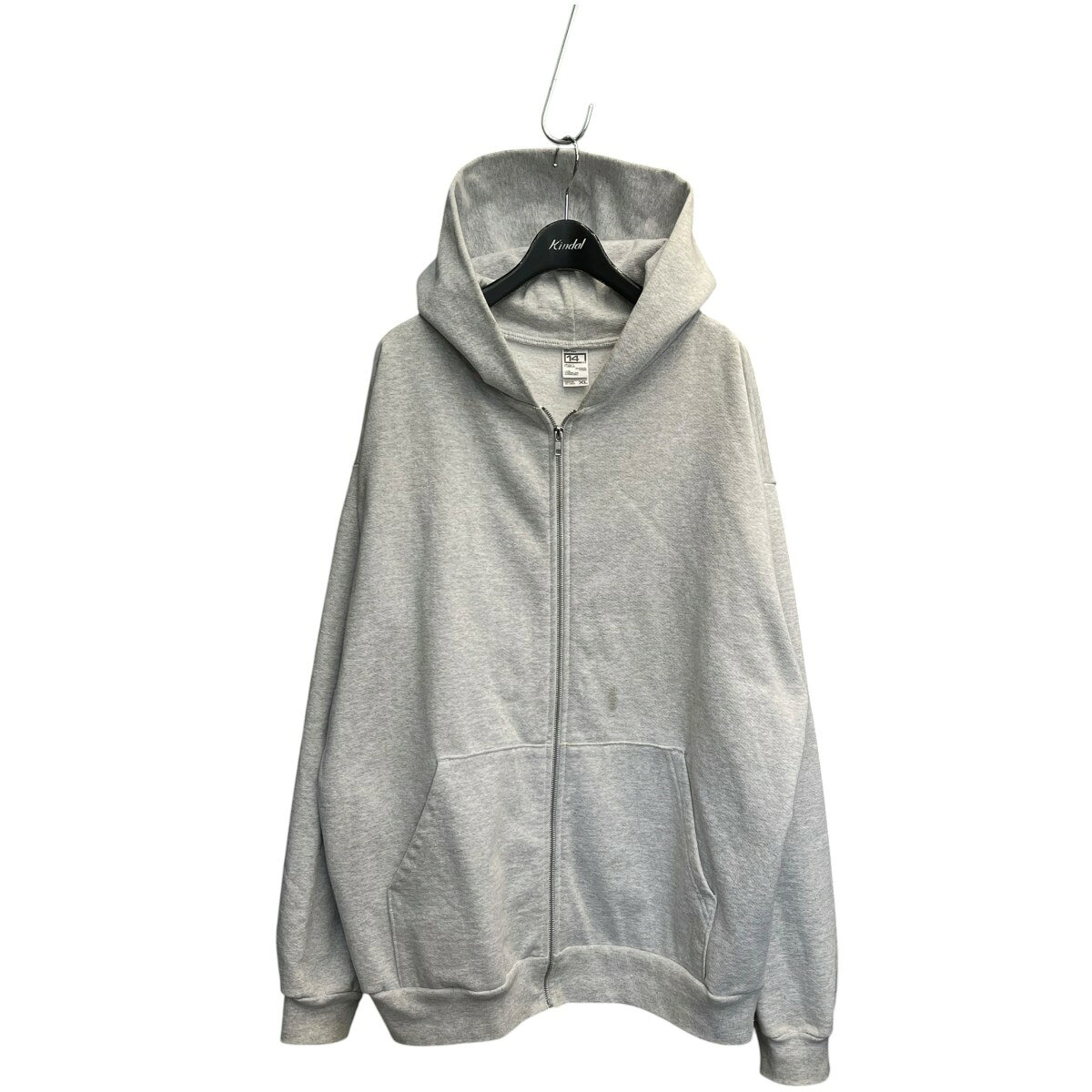 【中古】LOS ANGELES APPAREL　14oz ジップパーカー ライトグレー サイズ：XL 【040726】（ロサンゼルスアパレル）