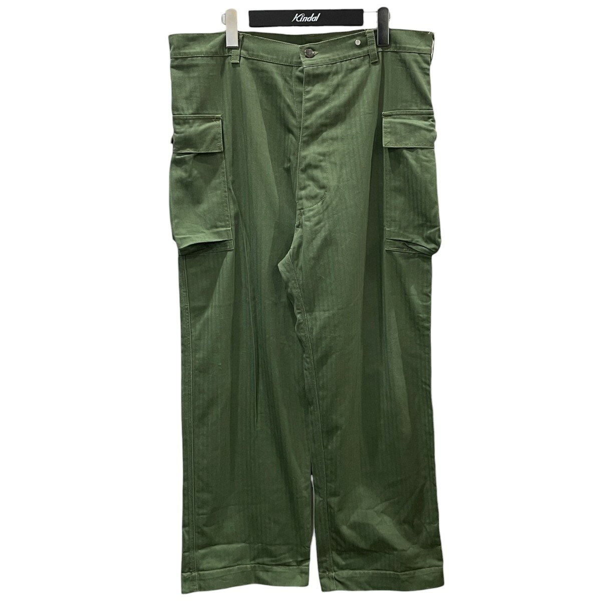 【中古】US ARMY　80〜90s ヘリンボーンカーゴパンツ M-43 フランス軍 レプリカ オリーブ サイズ：44 【120726】（ユーエスアーミー）