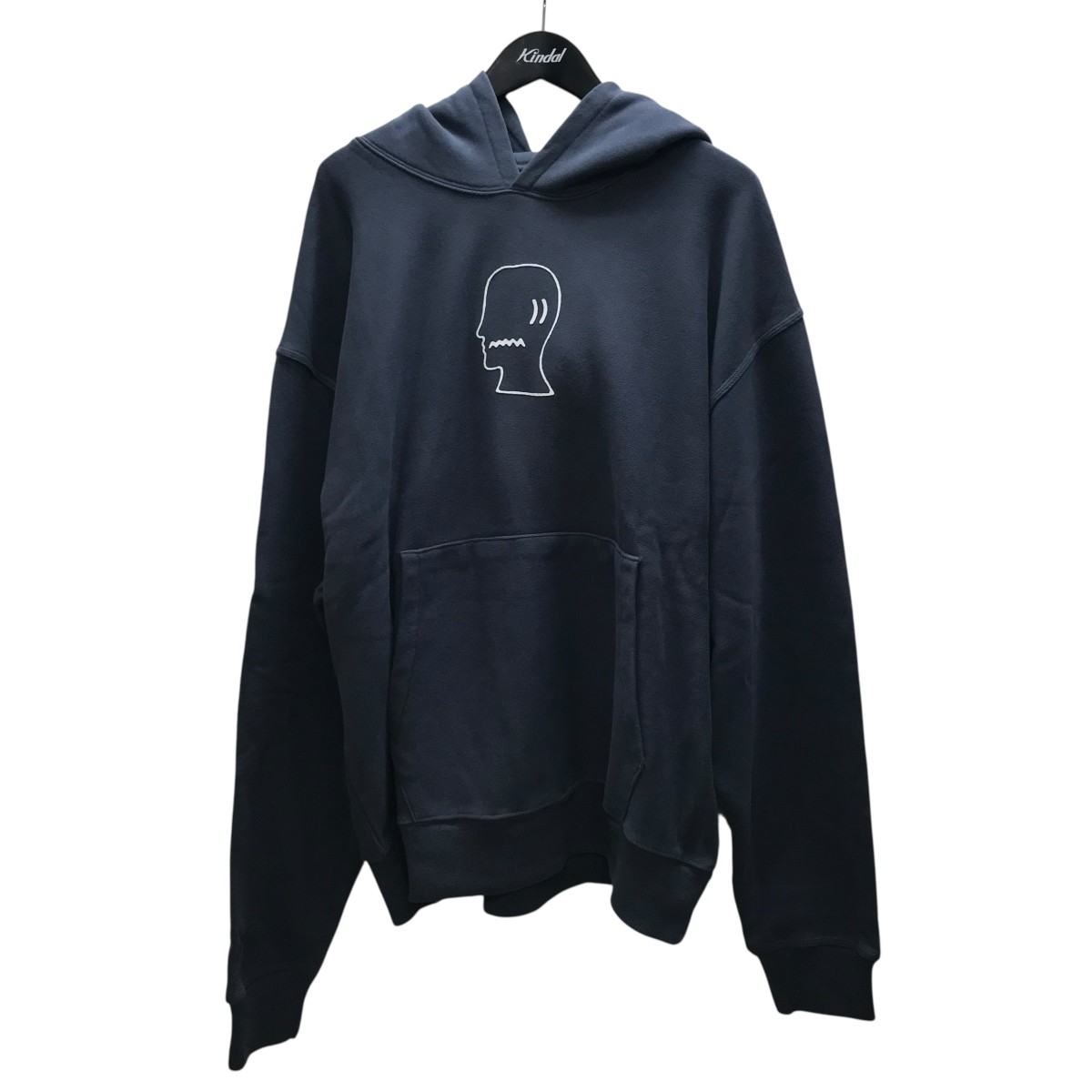 BRAIN DEAD　LOGOHEAD HOODIE プルオーバーパーカー ブルー サイズ：XL （ブレインデッド）