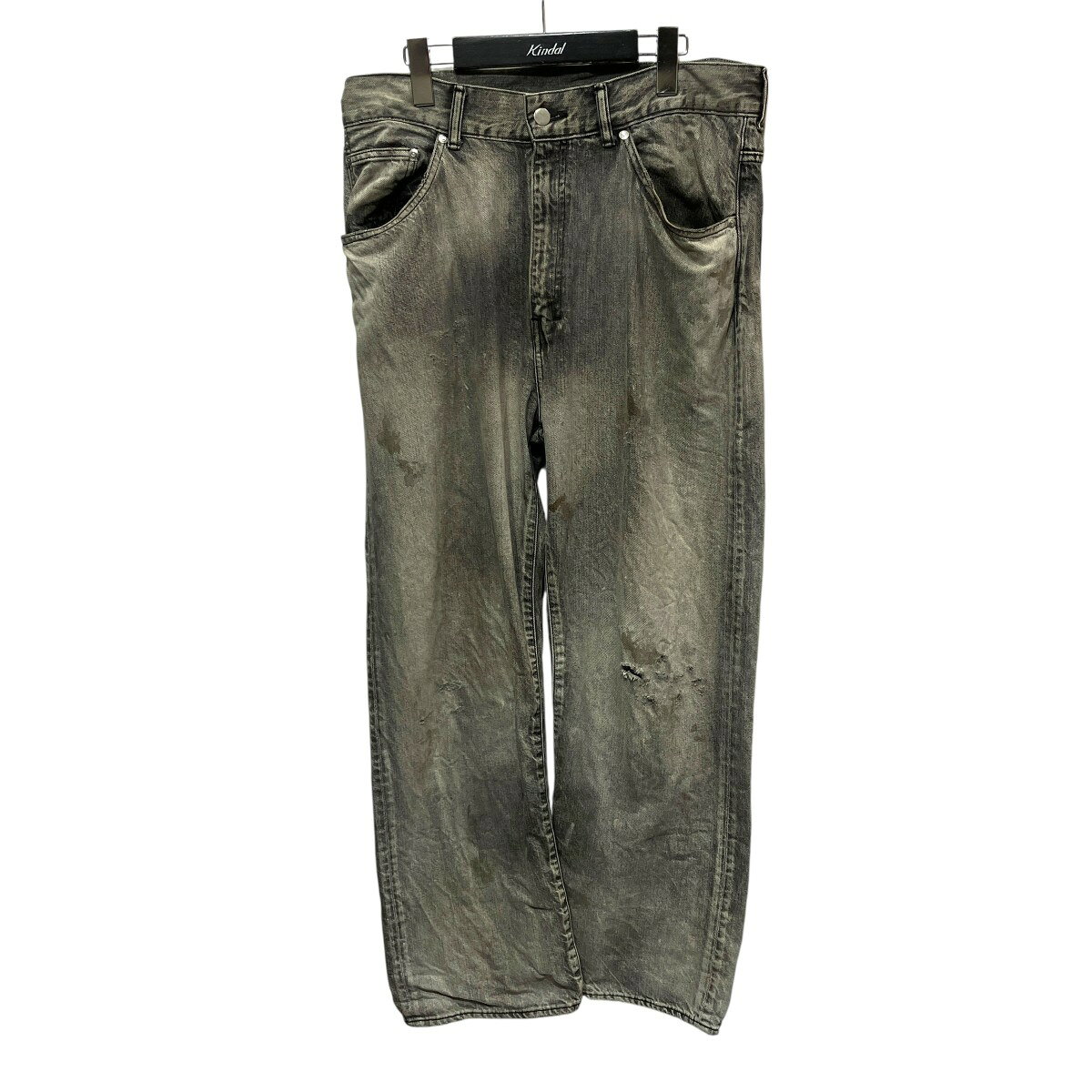 ANCELLM　AGING BLACK DENIM STRAIGHT 5P PANTS ダメージデニムパンツ ANC-PT35-C ブラック サイズ：3 （アンセルム）