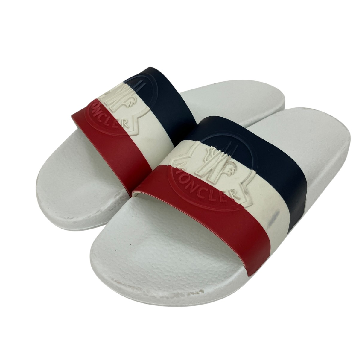【中古】MONCLER　BASILE サンダル ホワイト×ネイビー×レッド サイズ：41(26cm相 ...