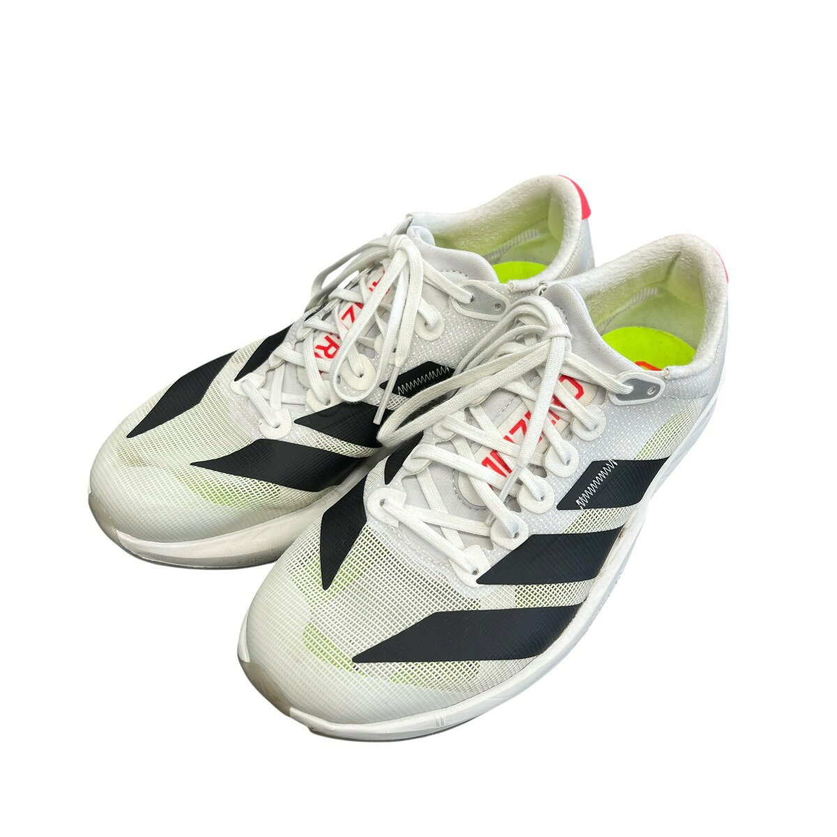 【中古】adidas　Adizero RC 6 Lightstrike ランニングシューズ JP6560 ホワイト サイズ：25.0 【220726】（アディダス）