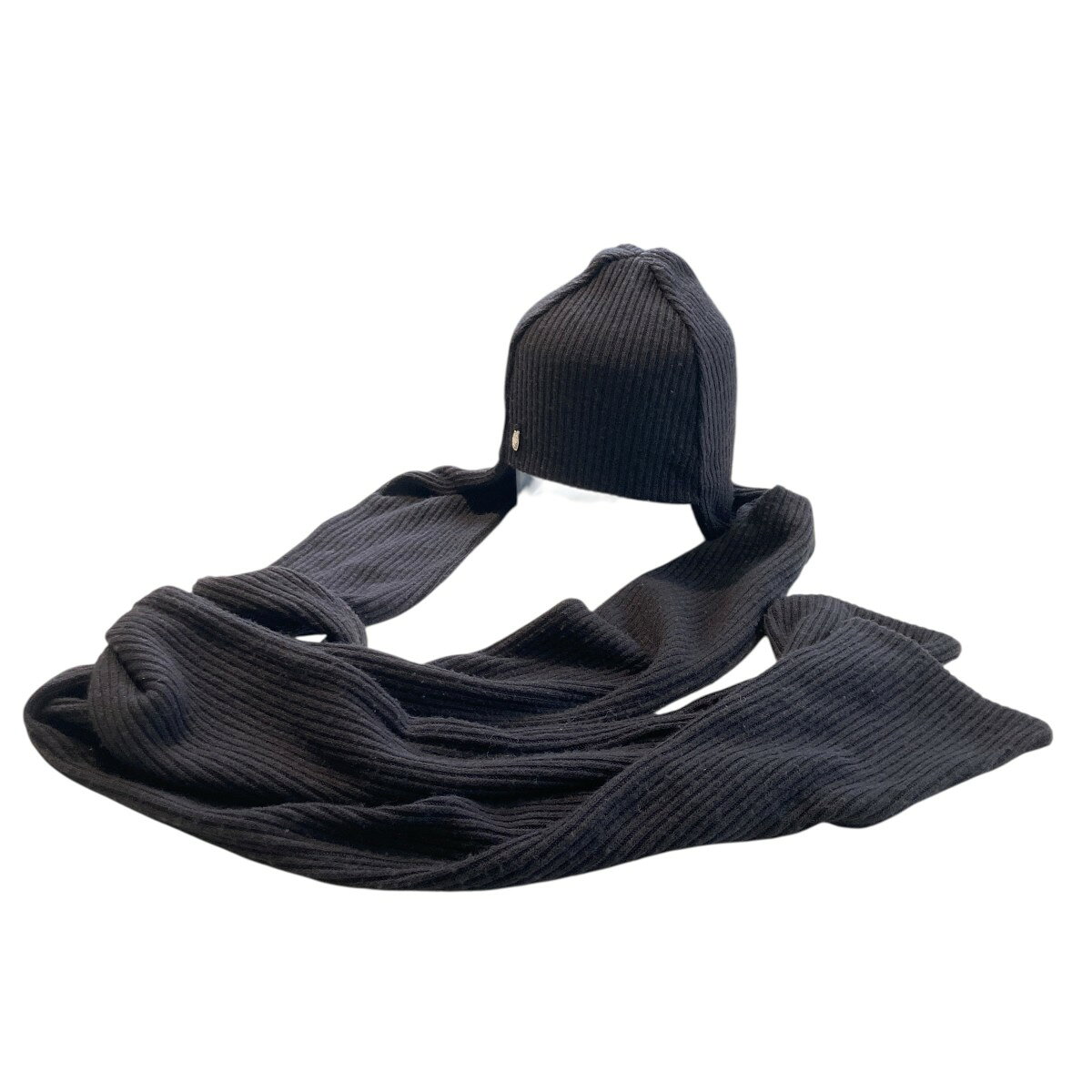 【中古】BIBLIOTHERK　SKIRF WITH HAND JEWELRY ニット帽 ブラック サイズ：フリーサイズ 【230726】（ビブリオテーク）