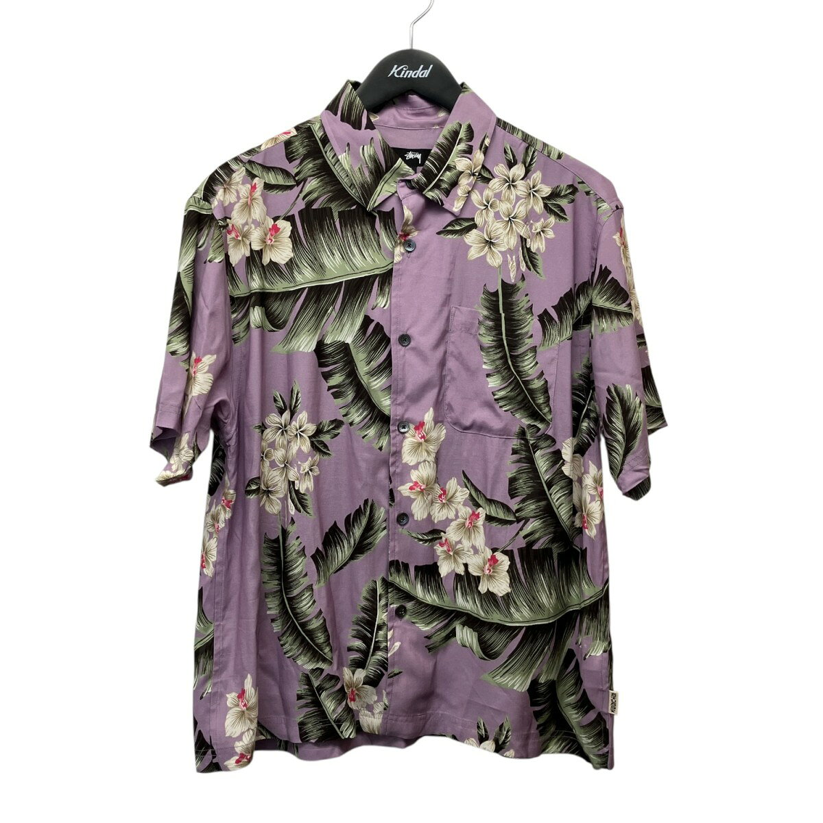 【中古】stussy　26AW HAWAIIAN FLORAL SS SHIRT ハワイアンフローラルハーフスリーブシャツ 26M1110417 パープル サイズ：S 【240726】（ステューシー）
