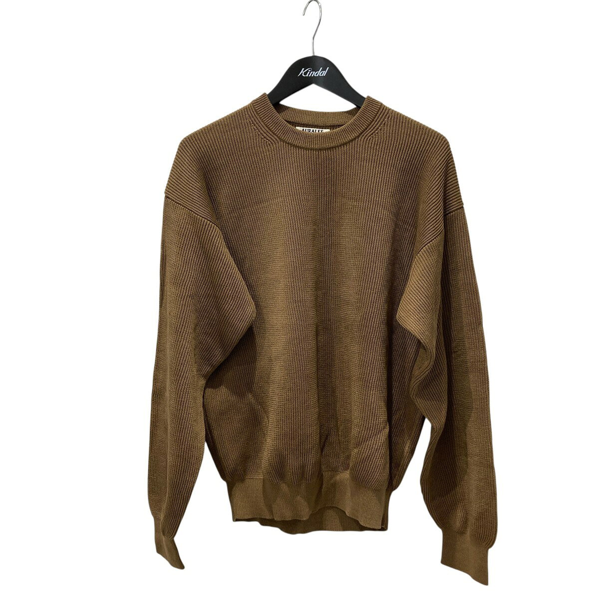 【中古】AURALEE　26SS FLAT YARN RIB KNIT P O ニット A26SP01SY ブラウン サイズ：4 【060826】（オーラリー）