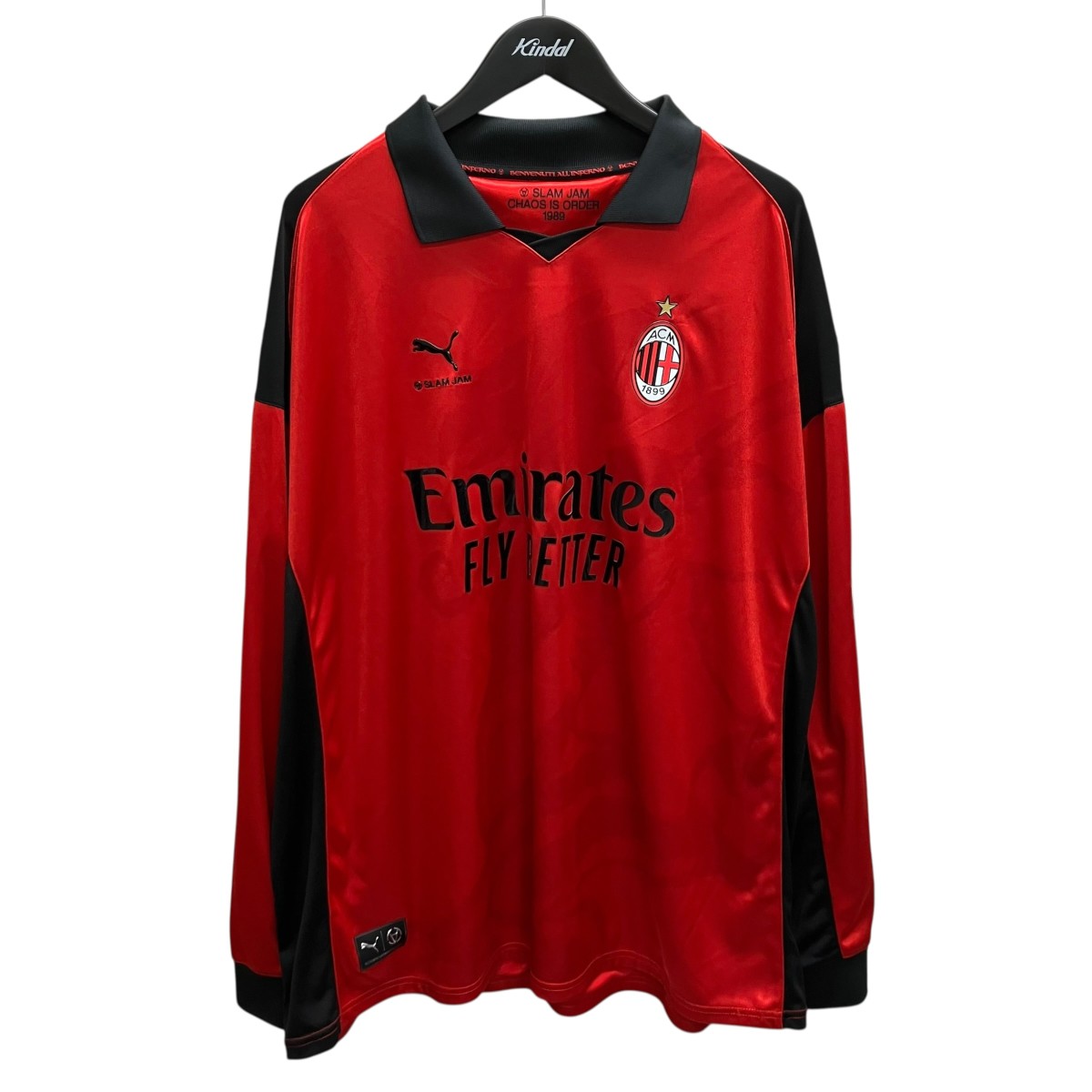 【中古】ac milan×SLAM JAM×PUMA　ユニフォームシャツ レッド サイズ：XL 【130826】（エーシーミラン×スラム・ジャム×プーマ）