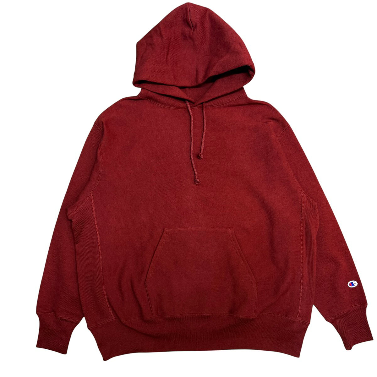 【中古】Champion×BEAMS×MIN-NANO　25AW／ 別注スウェットフーディー ／コラボパーカー ／11-13-2050-411 バーガンディー サイズ：M 【240826】（チャンピオン×ビームス×ミンナノ）
