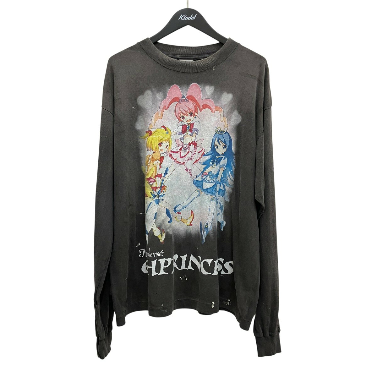 【中古】mononoke ・made　長袖プリントTシャツ MT-MK8-0000-008 グレー サイズ：L 【040926】（モノノケ・メイド）