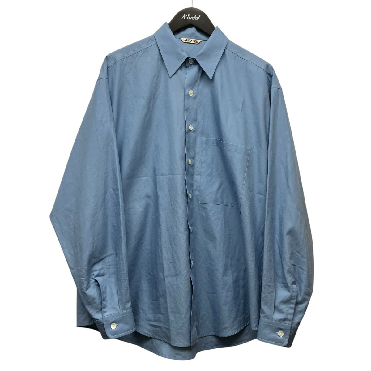 【中古】AURALEE　25AW WASHED FINX TWILL BIG SHIRT フィンクスコットンシャツ A25AS02TN ブルー サイズ：4 【110926】（オーラリー）