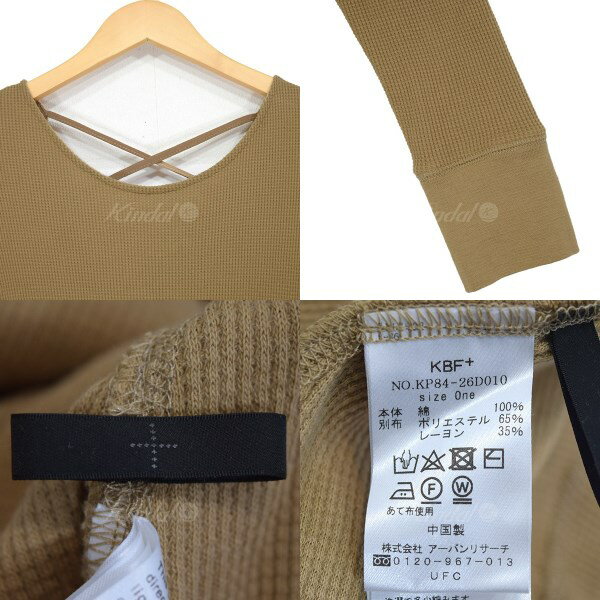 【中古】KBF PLUS　レースアップサーマルワンピース 2018AW キャメル サイズ：ONE 【130219】（ケービーエフプラス）