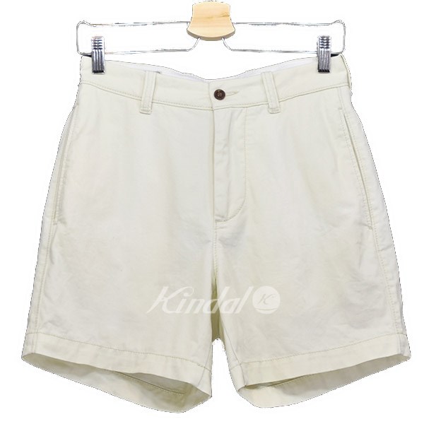 【中古】MAISON KITSUNEコットン チノ ショーツ アイボリー サイズ:27