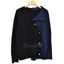 【中古】LE CIEL BLEU Shirt Paneled Cardigan 異素材切替カーディガン 2019SS ブラック×ネイビー サイズ:36 【090...