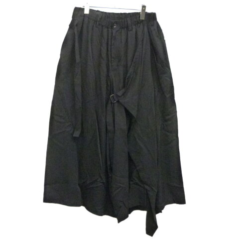 【10月31日 お値段見直しました】【中古】YOHJI YAMAMOTO pour hommeBLACK SCANDAL 19AW 太ラップパンツ ブラック サイズ：2