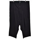 【中古】YOHJI YAMAMOTO pour homme High Waist Pants Wrinkled Gabardine ワイドパンツ 2017SS ブラック サイズ：2 【221019】（ヨウジヤマモトプールオム）