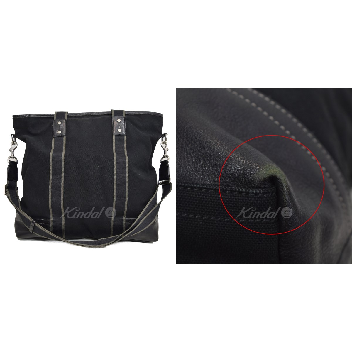 【中古】COACH　ヘリテージウェブ2WAYキャンバストートバッグ F70578 ブラック サイズ：- 【181219】（コーチ）