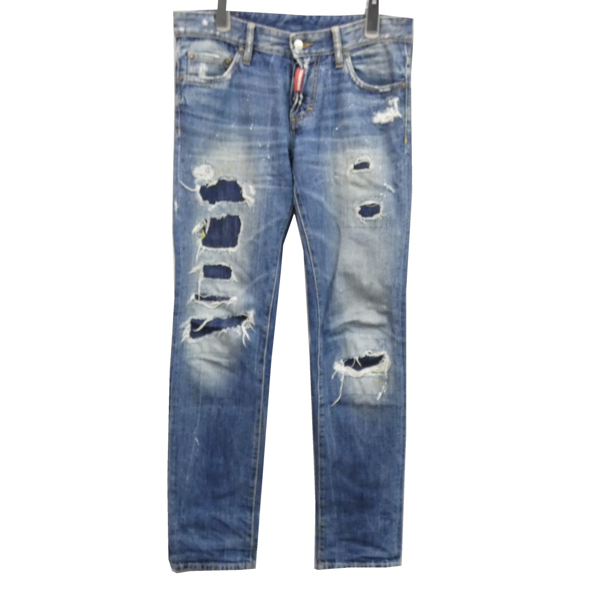 【中古】DSQUARED2　16SS「SLIM JEAN」ペイントダメージ加工デニムパンツ インディゴ サイズ：44 【030120】（ディースクエアード）