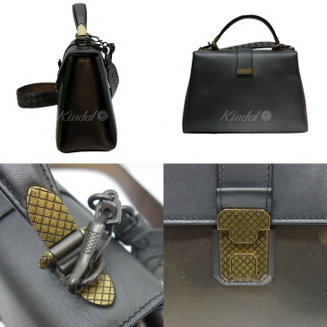 【中古】BOTTEGA VENETA　「ピアッツァ　スモール」　2WAYレザーバック ブロンズ×グレー 【170220】（ボッテガヴェネタ）