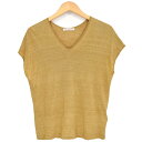 【中古】GALERIE VIE リネンVネックプルオーバー 2018SS ベージュ サイズ:S 【270420】(ギャルリーヴィー)