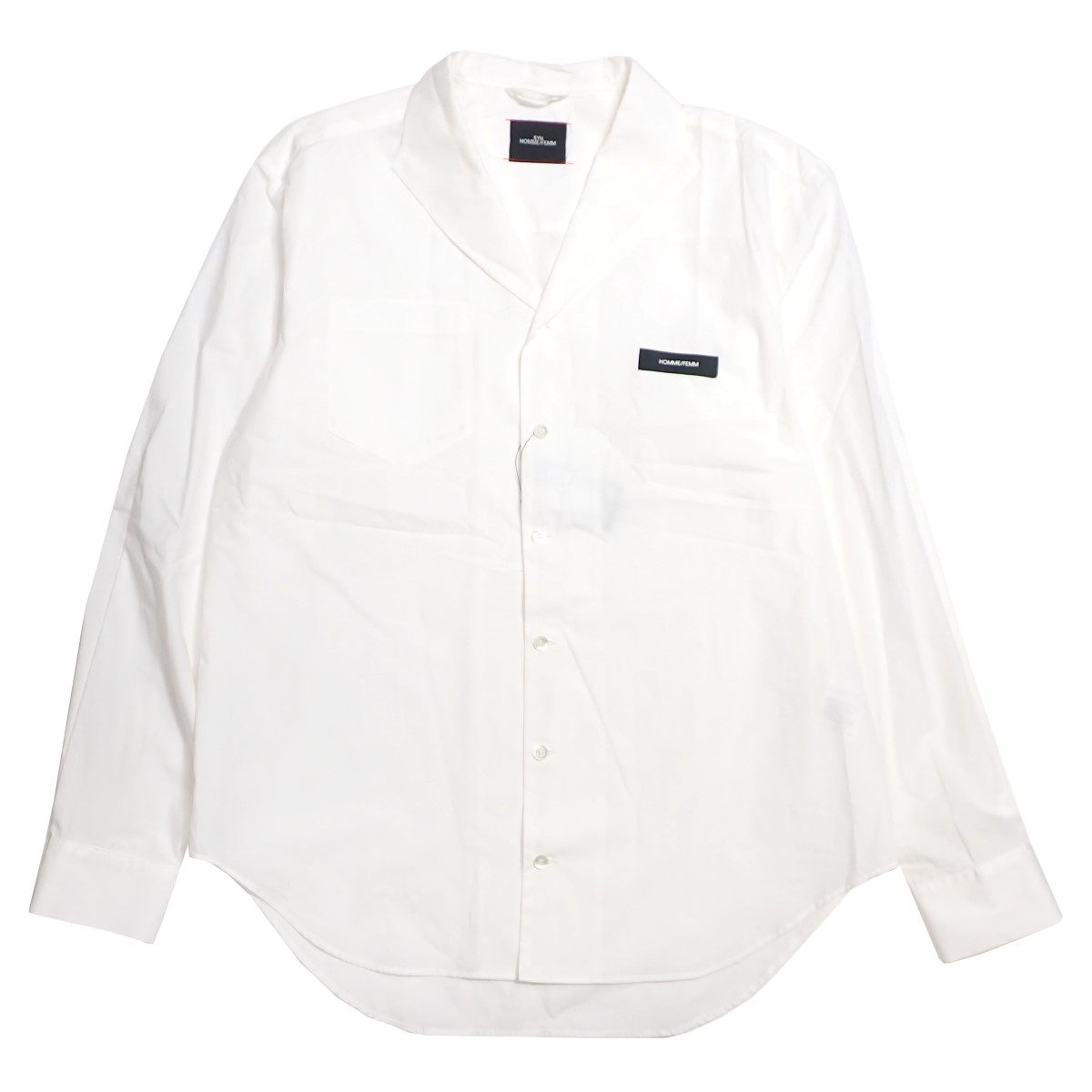 【中古】SYU．HOMME FEMM2019AW ITALIAN COLLAR SHIRTS 長袖 イタリアンカラーシャツ ホワイト サイズ：2【価格見直し】