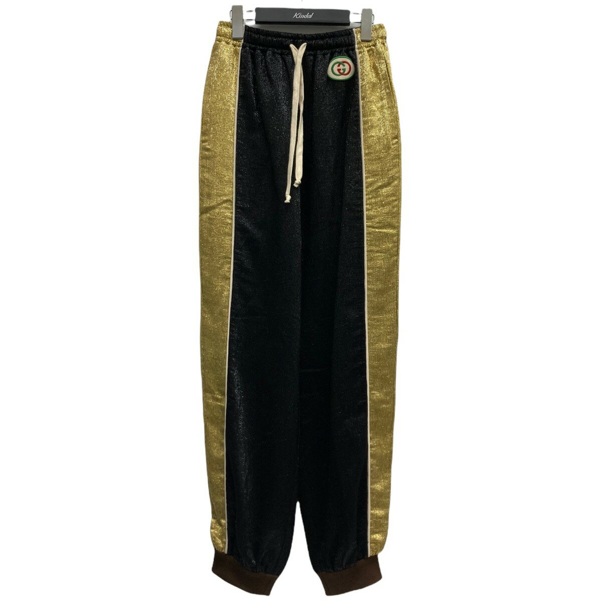 【中古】GUCCI19SS「Crepe lurex haremstyle pant」クレープラメハーレムスタイルパンツ ブラック×ゴールド サイズ：S【価格見直し】