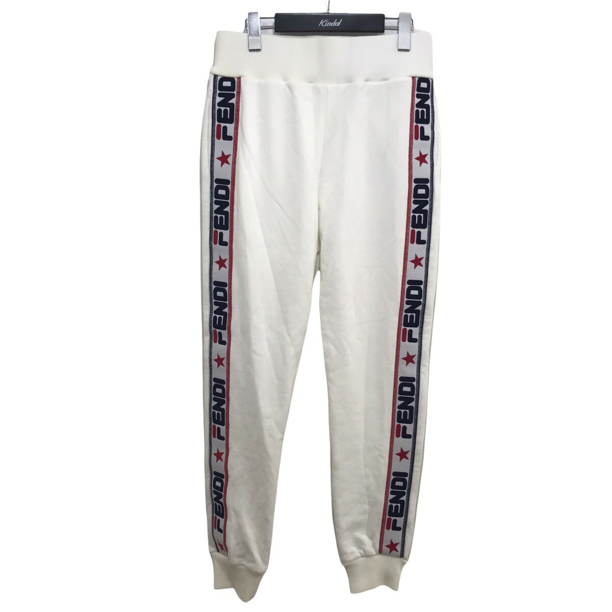 【中古】FENDI×FILAサイドラインパンツ ホワイト サイズ：42【価格見直し】