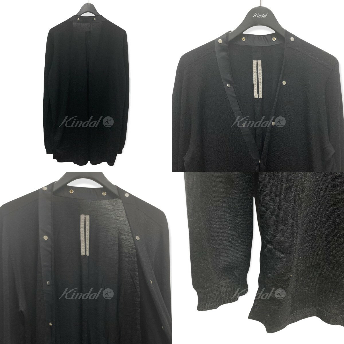 【中古】Rick Owens20SS｢LS V NECK SNAP CARDIGAN｣ スナップカーディガン ブラック サイズ：XXL【価格見直し】