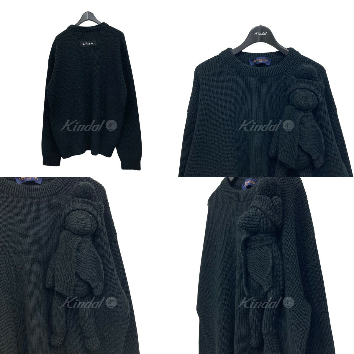 【中古】LOUIS VUITTON　2021AW テディベアニット ブラック サイズ：L 【190322】（ルイヴィトン）