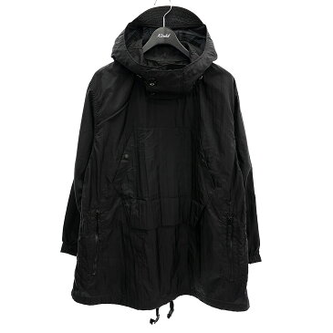 【中古】Engineered Garments【OVER PARKA】バックジップナイロンアノラックパーカー ブラック サイズ：XS【価格見直し】