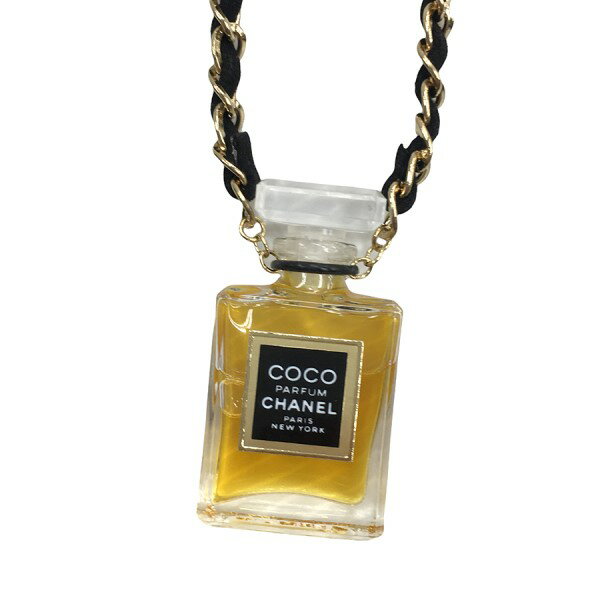 【中古】CHANEL　COCO PARFUM フレグランス 香水 ミニボトル ネックレス ブラック×ゴールド サイズ：- 【190322】（シャネル）