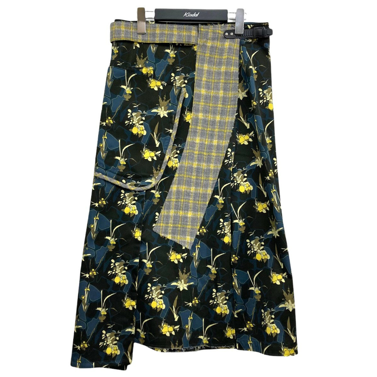 【中古】Kiko Kostadinov　「MOYLITA WRAP SKIRT」 スカート ブラック×イエロー サイズ：44 【210322】（キココスタディノフ）