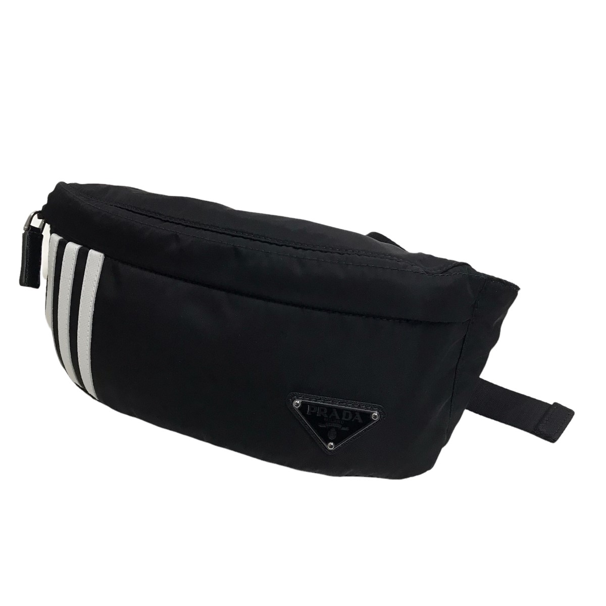 【中古】PRADA × ADIDASRe-Nylon belt bag ナイロンウエストバッグ ブラック サイズ：-【価格見直し】