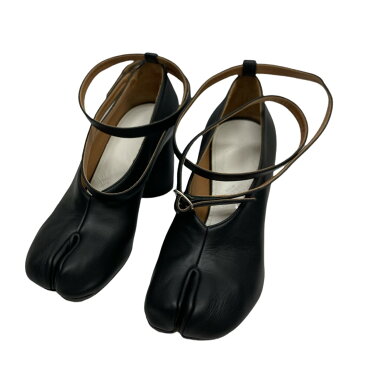 【中古】Maison Margiela22足袋アンクルストラップパンプス ブラック サイズ:36【価格見直し】