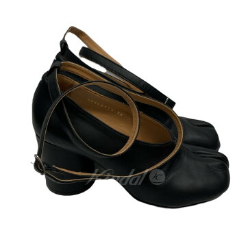 【中古】Maison Margiela22足袋アンクルストラップパンプス ブラック サイズ:36【価格見直し】